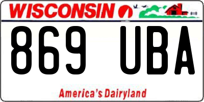 WI license plate 869UBA