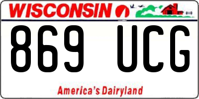WI license plate 869UCG
