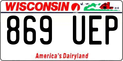WI license plate 869UEP