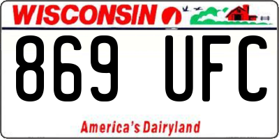 WI license plate 869UFC