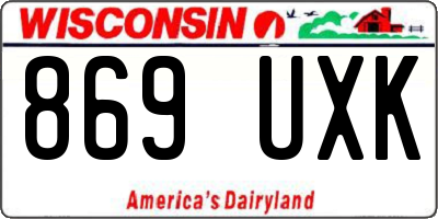 WI license plate 869UXK