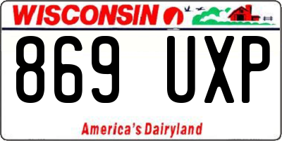 WI license plate 869UXP