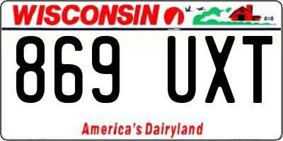 WI license plate 869UXT