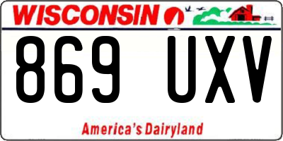 WI license plate 869UXV