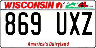 WI license plate 869UXZ