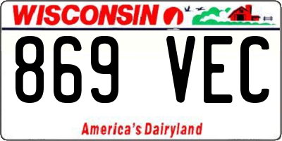 WI license plate 869VEC