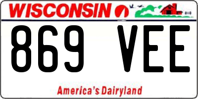 WI license plate 869VEE