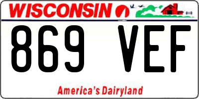 WI license plate 869VEF