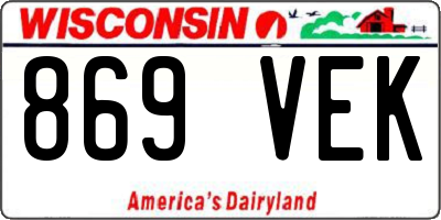 WI license plate 869VEK