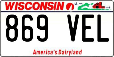 WI license plate 869VEL