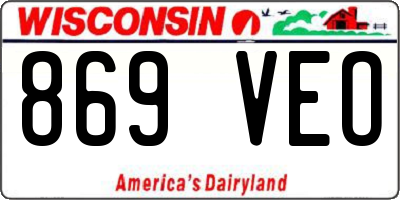 WI license plate 869VEO