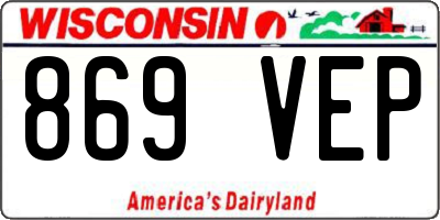 WI license plate 869VEP