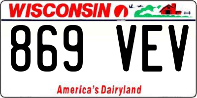 WI license plate 869VEV