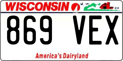 WI license plate 869VEX