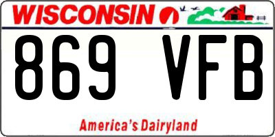 WI license plate 869VFB