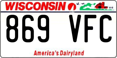 WI license plate 869VFC