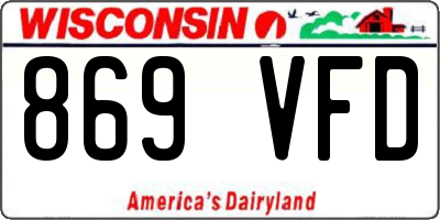 WI license plate 869VFD
