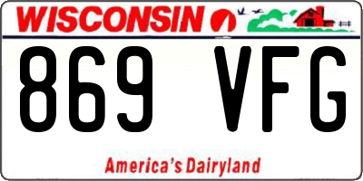 WI license plate 869VFG