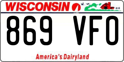 WI license plate 869VFO