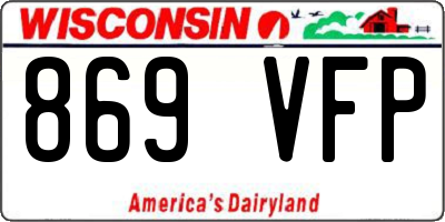 WI license plate 869VFP