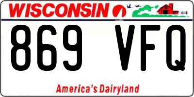 WI license plate 869VFQ