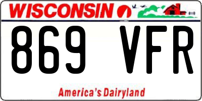 WI license plate 869VFR