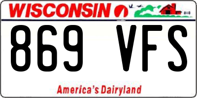 WI license plate 869VFS