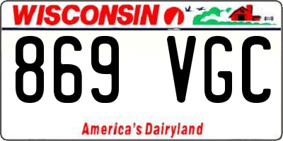 WI license plate 869VGC