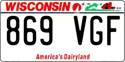 WI license plate 869VGF
