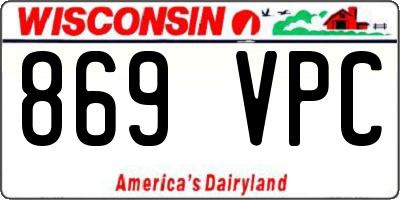 WI license plate 869VPC