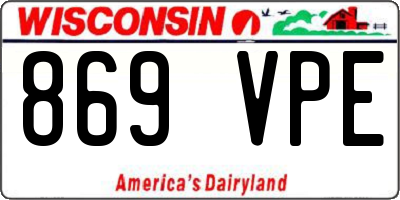 WI license plate 869VPE