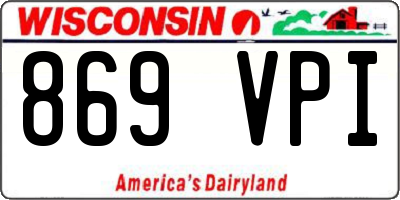 WI license plate 869VPI