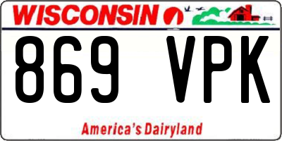 WI license plate 869VPK