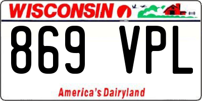 WI license plate 869VPL