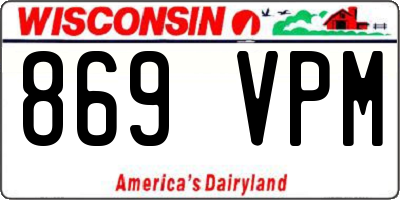 WI license plate 869VPM