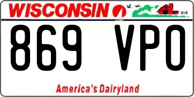 WI license plate 869VPO