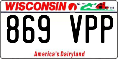 WI license plate 869VPP