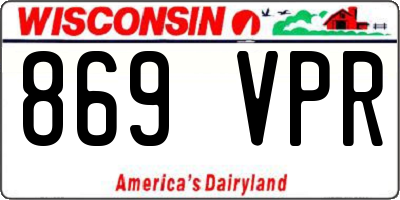 WI license plate 869VPR