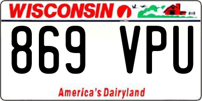 WI license plate 869VPU