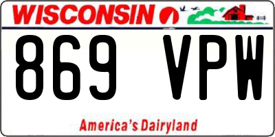 WI license plate 869VPW