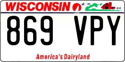 WI license plate 869VPY