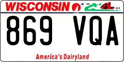 WI license plate 869VQA