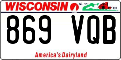 WI license plate 869VQB