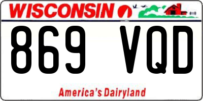 WI license plate 869VQD