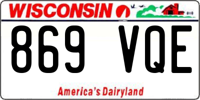 WI license plate 869VQE