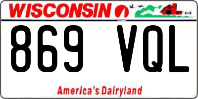WI license plate 869VQL