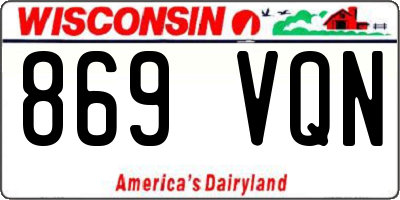 WI license plate 869VQN