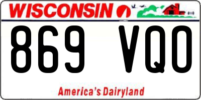 WI license plate 869VQO