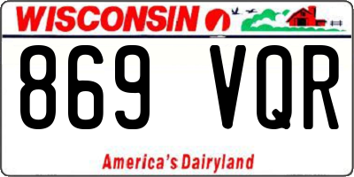 WI license plate 869VQR