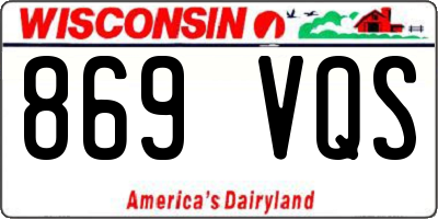 WI license plate 869VQS